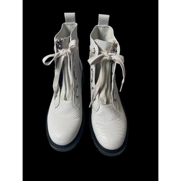 UGG Darren Combat Boots Embossed Snake White US 7W - Picture 5 of 9